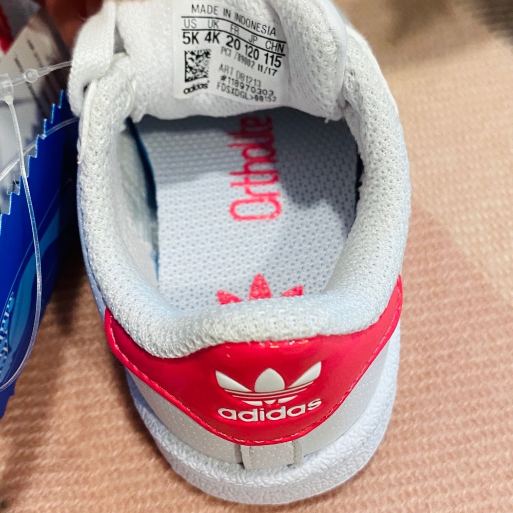 🎉6xHP🎉NEW Adidas Pink Superstar Baby Shoes White - Picture 6 of 8